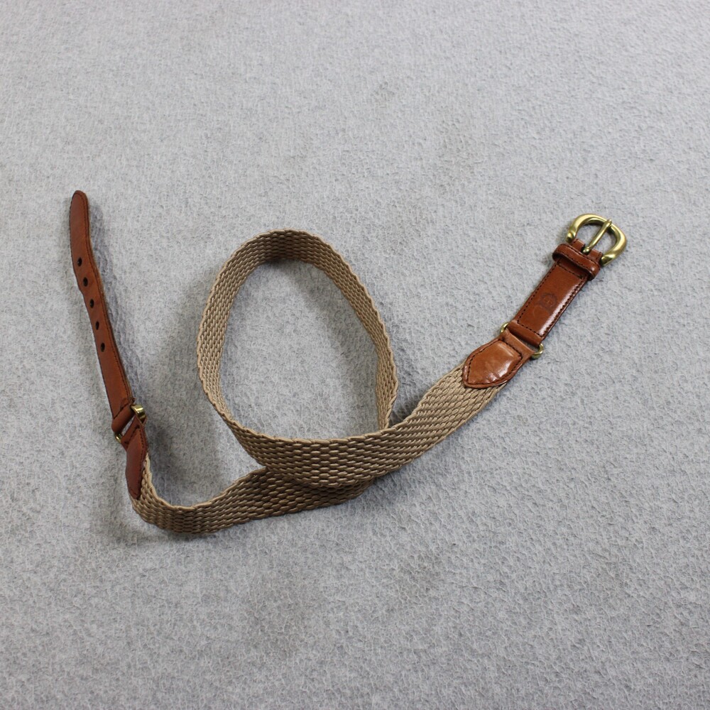Vintage Christian Dior Belt Women 36 Brown Leather Brass Buckle Logo Quiet Luxur